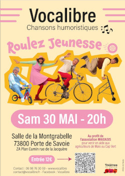 affiche spectacle samedi 30 mai 2026 à 20h à la salle Montgrabelle, Porte-de-Savoie (73)