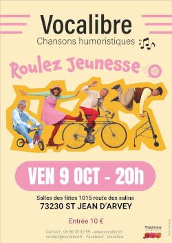 affiche spectacle vendredi 9 octobre 2026 à 20h à la salle des fêtes de St Jean d'Arvey (73)